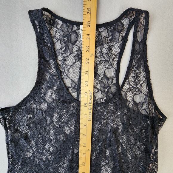 Express Black Lace See-Through Tank-Top Medium - Picture 3 of 9